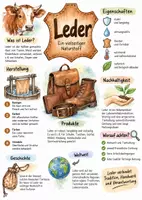Vorschau - Arbeitsblätter - Lernplakat + Arbeitsblätter "Leder" + Lösung & MP3 + Mindmap + Infografik - Deckblatt