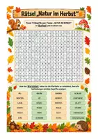 Vorschau - Arbeitsblätter - Rätsel NATUR IM HERBST Klasse 5-7 - Deckblatt