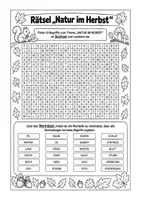 Vorschau - Arbeitsblätter - Rätsel NATUR IM HERBST Klasse 5-7 - Seite 1
