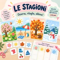 anteprima - Materiale di supporto/inclusione - Le stagioni – Osserva, ritaglia e abbina | Attività 3–6 anni - Pagina di copertina