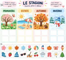 anteprima - Materiale di supporto/inclusione - Le stagioni – Osserva, ritaglia e abbina | Attività 3–6 anni - Pagina 2