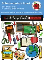 Vorschau - selbst erstellte Cliparts/Grafiken - Schule Cliparts Schulmaterial - Deckblatt