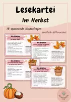Vorschau - Stundenentwürfe - Herbstliche Lesekartei - Spannende Fragen und interessante Antworten - im Herbst - Deckblatt