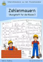 Vorschau - Arbeitsblätter - Zahlenmauern bis 1000 (Mathe, Klasse 3, Übungsheft) - Deckblatt
