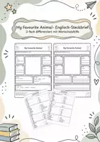 Vorschau - Arbeitsblätter - My Favourite Animal | Englisch -Steckbrief - Deckblatt