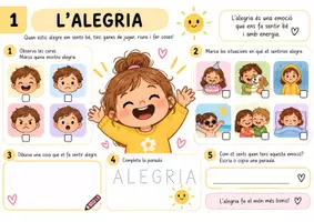 Vista previa - Hojas de trabajo - EMOCIONS I4 Dossier de 10 fitxes per treballar les emocions a Infantil - página 1
