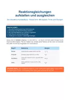Vorschau - Unterrichtsreihen - Reaktionsgleichungen aufstellen & ausgleichen - Deckblatt
