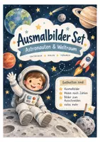 Vorschau - Arbeitsblätter - Ausmalbilder Set Weltraum für Kinder - Deckblatt