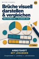 Vorschau - Unterrichtsreihen - Brüche visuell darstellen & vergleichen | Mathematik Klasse 5/6 | Arbeitsheft mit Lösungen - Deckblatt