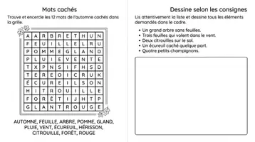 Aperçu - Feuilles d'exercices - Cahier passe temps L’automne - Français primaire - Page 2