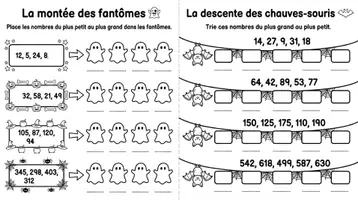 Aperçu - Feuilles d'exercices - Halloween - activités de mathématiques - Français - Page 1