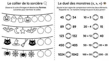 Aperçu - Feuilles d'exercices - Halloween - activités de mathématiques - Français - Page 3