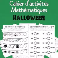 Aperçu - Feuilles d'exercices - Halloween - activités de mathématiques - Français - Page de couverture