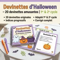 Aperçu - Jeux - Devinettes d’Halloween amusantes | 1er & 2e cycle - Page de couverture