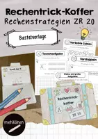 Vorschau - Mal- und Bastelvorlagen - Rechenstrategien ZR 20 | Bastelvorlage Koffer - Deckblatt