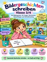 Vorschau - Unterrichtsreihen - Bildergeschichten schreiben Klasse 3/4 | Schreibtraining mit Bildimpulsen - Deckblatt