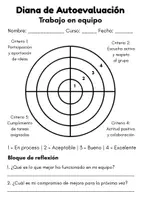 Vista previa - Hojas de trabajo - PACK COMPLETO: Dianas de Autoevaluación y Coevaluación - página 1