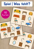 Vorschau - Arbeitsblätter - Spiele DaF DaZ oder Grundschule | Was fehlt? | A1 A2 - Seite 1