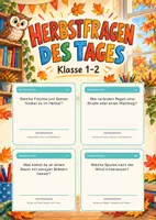 Vorschau - Arbeitsblätter - Herbstfragen des Tages | Klasse 1–2 - Deckblatt