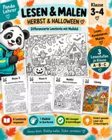 Vorschau - Arbeitsblätter - Lesen & Malen Herbst/Halloween – Klasse 3/4 - Deckblatt