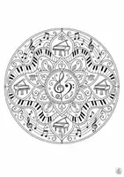 Vorschau - Mal- und Bastelvorlagen - Mandalas für den Musikunterricht – Teil 2 | 16 musikalische Ausmalbilder - Seite 1