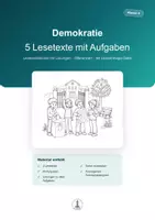 Vorschau - Arbeitsblätter - Demokratie | Leseverständnis Klasse 4 | 5 Lesetexte mit Aufgaben & Lösungen - Deckblatt
