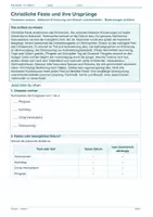 Vorschau - Arbeitsblätter - Arbeitsblatt Religion Klasse 5 – Christliche Feste und ihre Ursprünge - Deckblatt
