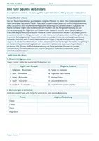 Vorschau - Arbeitsblätter - Arbeitsblatt Religion Klasse 6 – Die fünf Säulen des Islam - Deckblatt