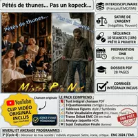 Aperçu - Préparation de séquence / Séquence complète - 3e – Dénoncer les travers de la société / Agir dans la cité : satire de l'argent, du pouvoir et du bonheur, 10 séances + clip - Page de couverture
