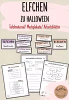 Vorschau - Arbeitsblätter - Halloween Elfchen: Materialpaket mit zwei Vorlagen - Seite 1