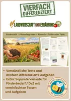 Vorschau - Unterrichtsreihen - Landwirtschaft und Ernährung: Boden, Wasser, Weltmarkt – Geografie Klasse 7 und 8 - vierfach differenziert inkl. eigener Förderversion / DaZ-Version - Deckblatt