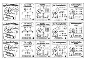 Vorschau - Arbeitsblätter - Rechenstrategien Klasse 1/2 – Subtraktion bis 20 | Faltbüchlein mit Schulhund - Seite 2