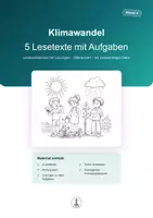 Vorschau - Arbeitsblätter - Klimawandel | Leseverstehen Klasse 4 | 5 Lesetexte mit Aufgaben - Deckblatt