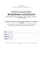 Vorschau - Arbeitsblätter - Natürliche Zahlen multiplizieren und dividieren schriftliche Verfahren, Teilbarkeit, Primfaktorzerlegung. Teiler, Vielfache und Primzahlen 74 Aufgaben mit Lösungen Klasse 5 - Seite 1