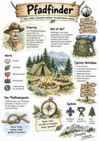 Vorschau - Arbeitsblätter - Lernplakat + Arbeitsblätter "Pfadfinder" + Lösung & MP3 + Infografik - Deckblatt