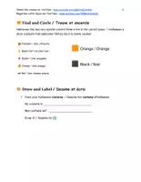 Aperçu - Feuilles d'exercices - Halloween - Bilingue - Français-anglais - Mme Danielle - Page 1