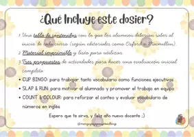 Vista previa - Juegos / Gamificación - PRESCHOOL INITIAL EVALUATION - ENGLISH - página 3