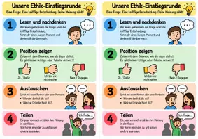 Vorschau - Aufgabenkarten - Ethik Einstieg - Knifflige Fragen (Dilemma) - Deckblatt
