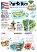 Vorschau - Arbeitsblätter - Lernplakat + Arbeitsblätter "Puerto Rico" + Lösung & MP3 + Mindmap + Infografik - Deckblatt
