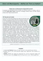 Vorschau - Arbeitsblätter - Tierethik: Zoos & Meeresparks | Arbeitsblätter & Talkshow - Deckblatt