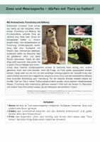 Vorschau - Arbeitsblätter - Tierethik: Zoos & Meeresparks | Arbeitsblätter & Talkshow - Seite 1