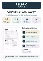 Vorschau - Stundenentwürfe - RELIGIO Klasse 5 – 31 Wochenpläne & Werkstattstunden - Deckblatt