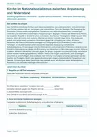 Vorschau - Arbeitsblätter - Arbeitsblatt Religion Klasse 8 – Kirche im Nationalsozialismus: Anpassung und Widerstand - Deckblatt