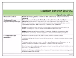 Vista previa - Unidades / Secuencias / Situaciones de Aprendizaje - SECUENCIA DIDÁCTICA COMPLETA DARWIN Y LAMARCK - página 1