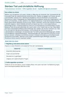 Vorschau - Arbeitsblätter - Arbeitsblatt Religion Klasse 8 – Sterben, Tod und christliche Hoffnung - Deckblatt