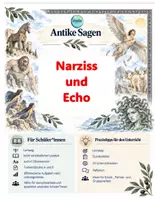 Vorschau - Stundenentwürfe - Antike Sagen: Narziss und Echo - inkl. Silbenschrift - Deckblatt
