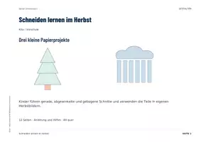 Vorschau - Stundenentwürfe - Schneiden lernen Herbst | Schneideübungen Kita & Vorschule | Feinmotorik - Seite 1