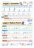 Vorschau - Arbeitsblätter - Notenwerte & Pausen – differenziertes Arbeitsmaterial Rhythmus Klasse 5/6 (3 Niveaustufen) - Deckblatt