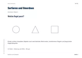 Vorschau - Unterrichtsreihen - Sortieren und Umordnen | Vorschule & Klasse 1 | Mathe-Anfangsunterricht - Seite 1