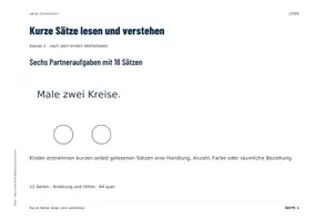 Vorschau - Unterrichtsreihen - Leseverständnis Klasse 1 | Kurze Sätze lesen und verstehen | Lesetraining - Seite 1